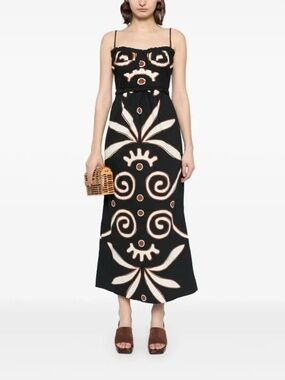 Cala de la Cruz Black Strapless Maxi Lucena Dress Size XS